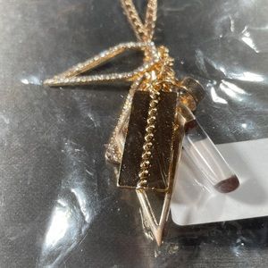 Rue21 Gold Tone Rhinestone Earring Necklace Set